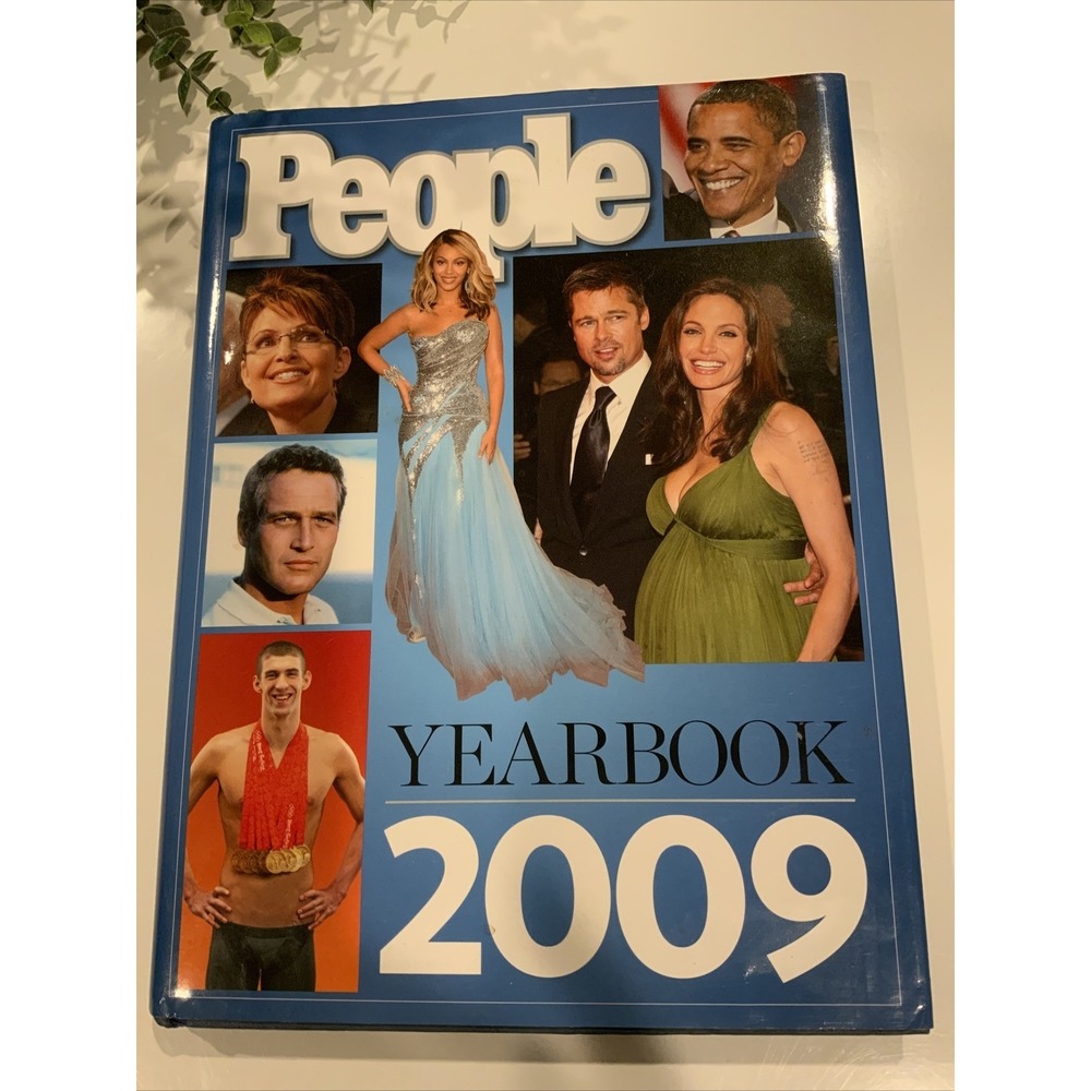 VINTAGE People 2009 Yearbook President Obama Pitt Jolie Phelps Newman Madonna